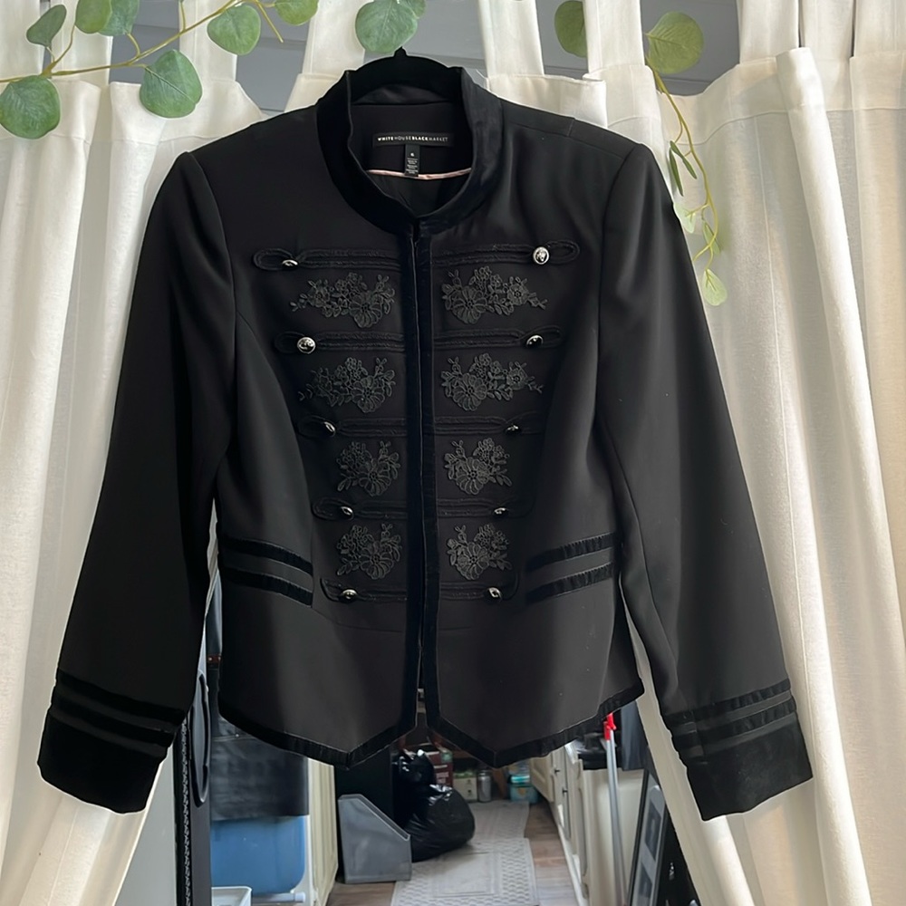 WHBM jacket with velvet trim - 6